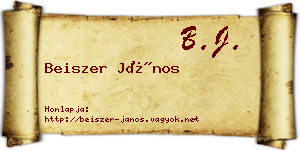 Beiszer János névjegykártya