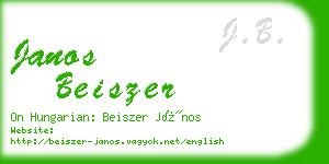 janos beiszer business card